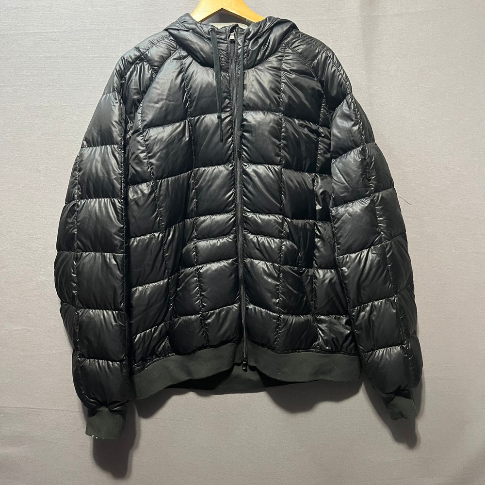 RLX Ralph Lauren Mens Black Quilted Down Puffer Hooded Jacket XL Full Zip